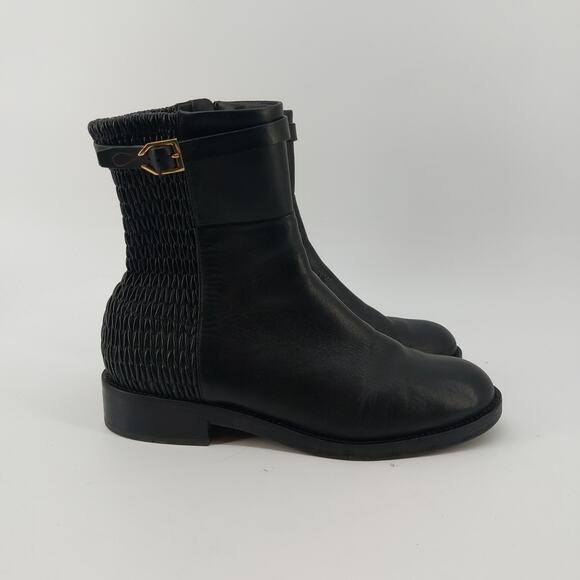 Cole Haan Womens Size 9 Leather Boots Black W12055 Stretch Buckle main image 5